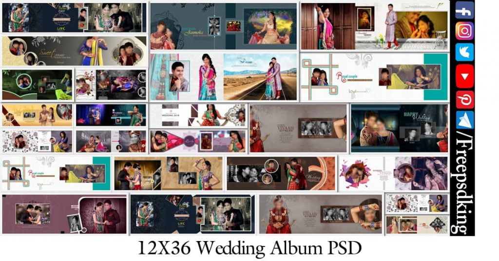 wedding album psd sheets frame