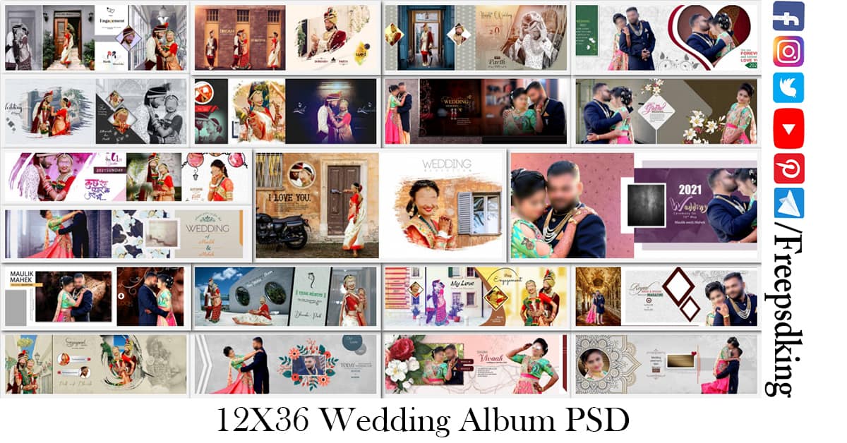 Wedding Album Design PSD Free Download 12x36 (2021)