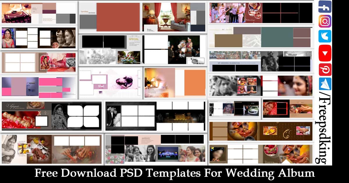 free wedding album psd templates