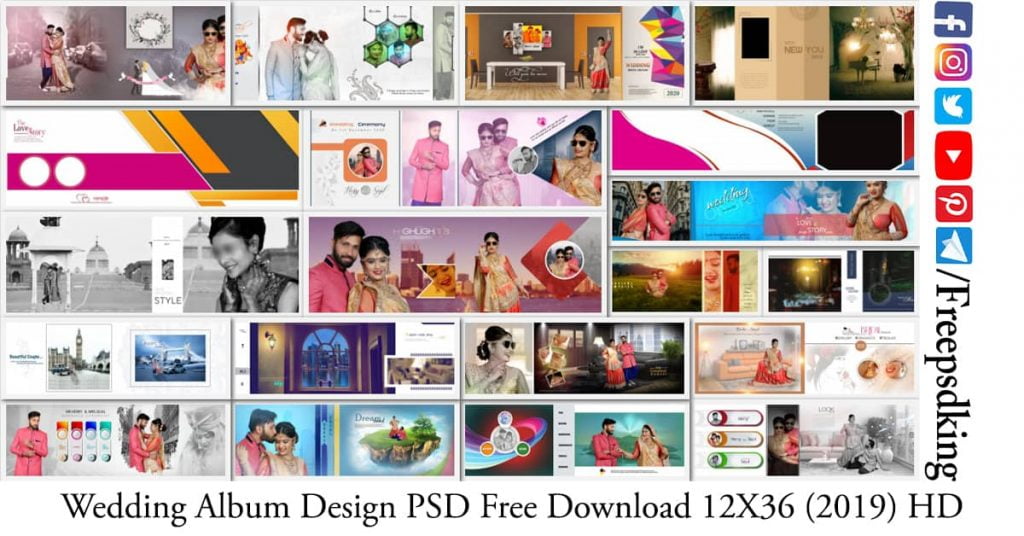 Thiết kế album cưới PSD miễn phí kích thước 12X36 với độ phân giải cao đã được cập nhật vào năm