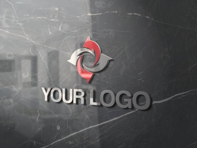 download 3d wall logo mockup