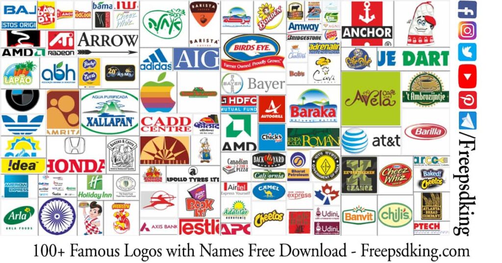 Famous Logos with Names Free Download - Freepsdking.com