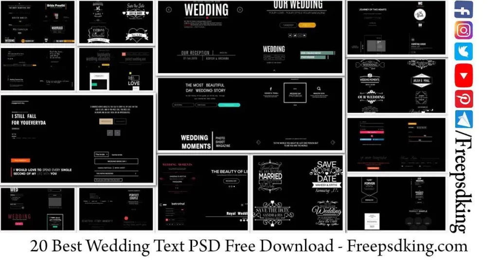 20 Best Wedding Text PSD Free Download - Freepsdking.com