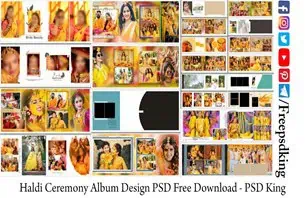 Haldi Ceremony Album Design PSD