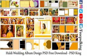 Haldi Wedding Album Design PSD Free Download